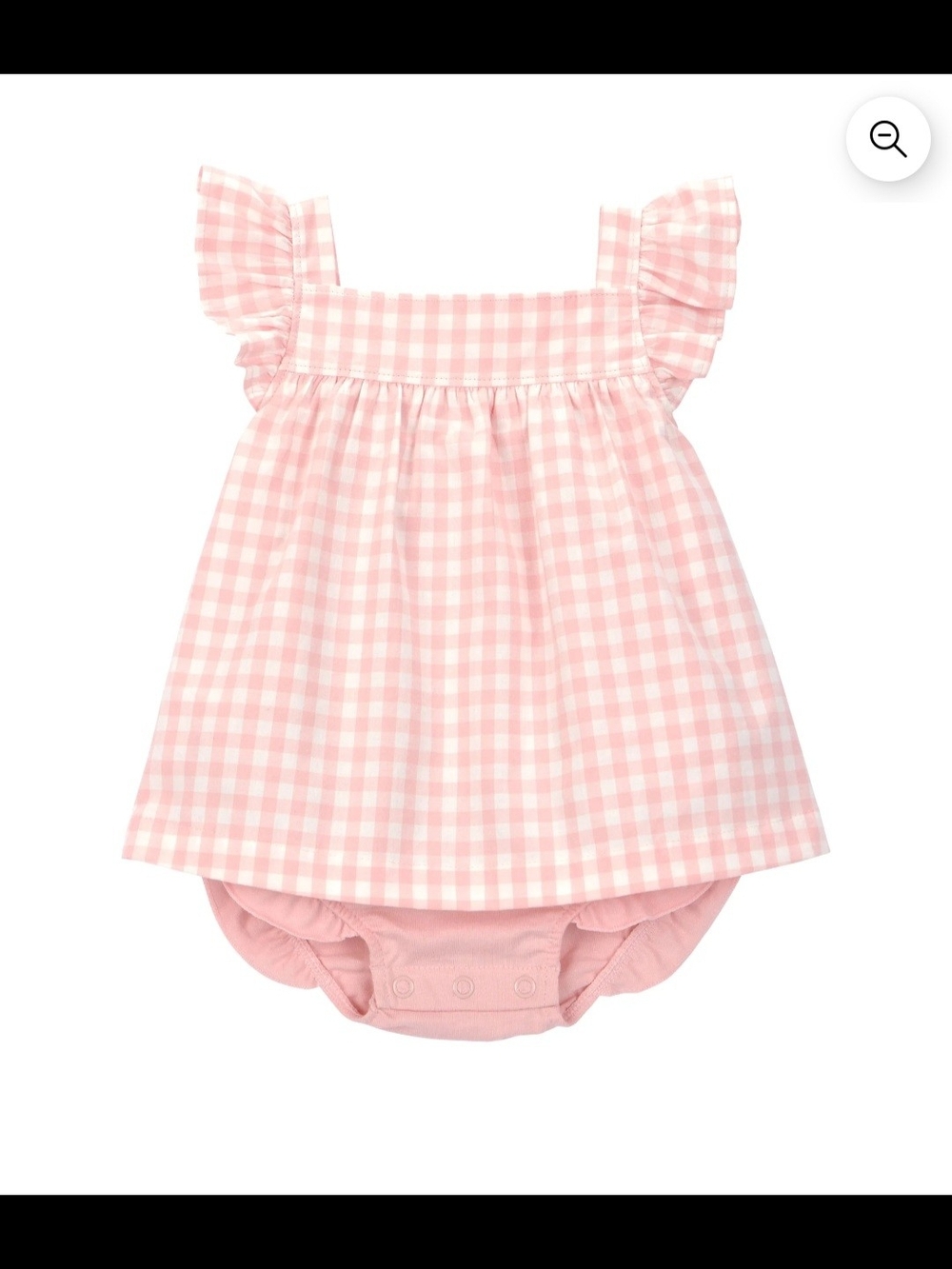 NWT Carter's Baby Girl Pink Gingham Ruffle One-Piece Dress 24M